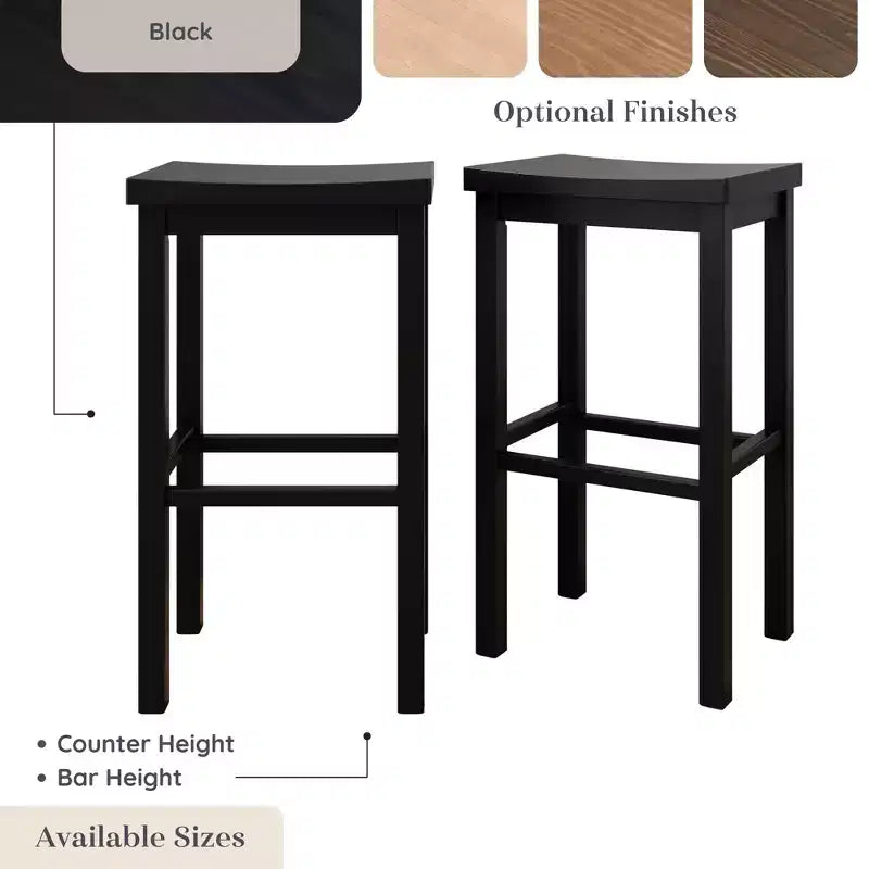 Tabouret de bar sans dossier, Noir / Blond / Noyer / Noyer foncé, 30 po, Lot de 2