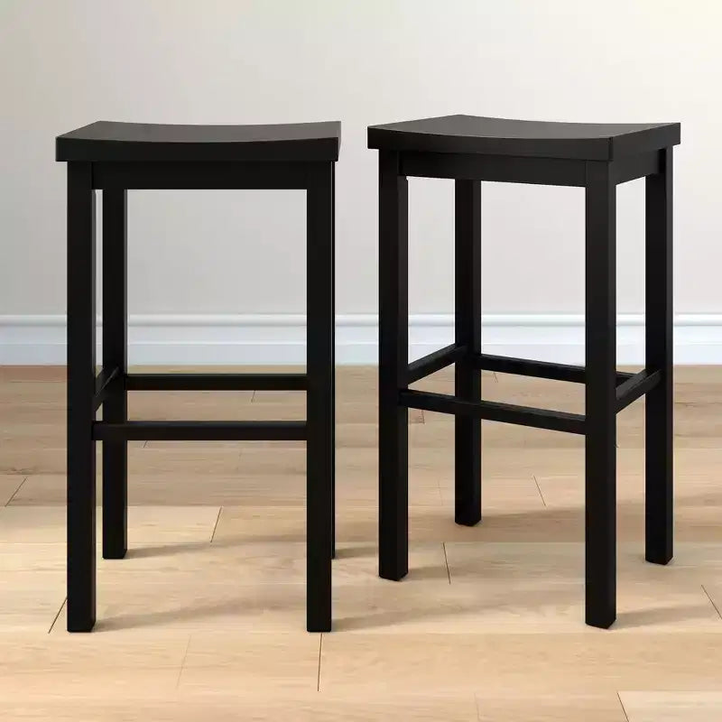 Tabouret de bar sans dossier, Noir / Blond / Noyer / Noyer foncé, 30 po, Lot de 2