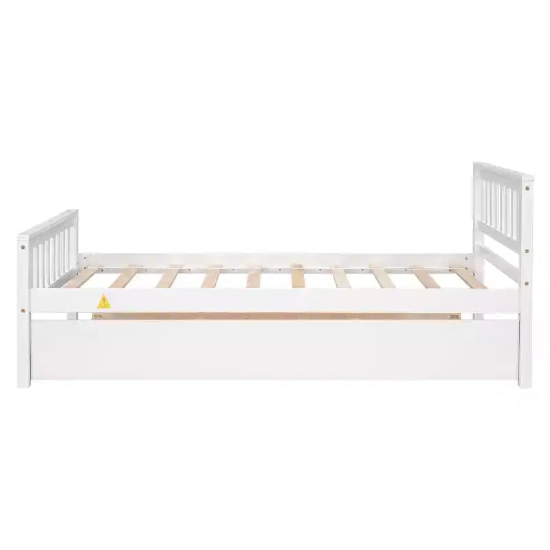 Lit plateforme double expresso/gris/blanc avec lit gigogne – 2 couchages