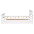 Lit plateforme double expresso/gris/blanc avec lit gigogne – 2 couchages