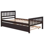 Lit plateforme double expresso/gris/blanc avec lit gigogne – 2 couchages