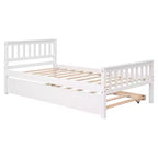 Lit plateforme double expresso/gris/blanc avec lit gigogne – 2 couchages