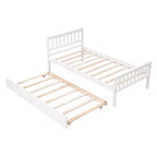 Lit plateforme double expresso/gris/blanc avec lit gigogne – 2 couchages