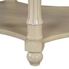 Table Basse Ovale Beige/Cerisier et Noyer avec Tiroir et Étagère, 1 pièce