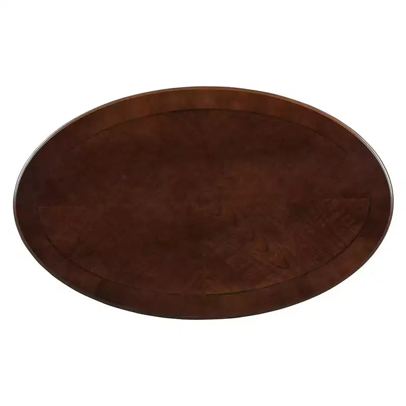 Table Basse Ovale Beige/Cerisier et Noyer avec Tiroir et Étagère, 1 pièce