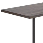 Table de bar brun foncé/naturel avec plateau et pied en X noir, 4 places
