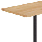 Table de bar brun foncé/naturel avec plateau et pied en X noir, 4 places