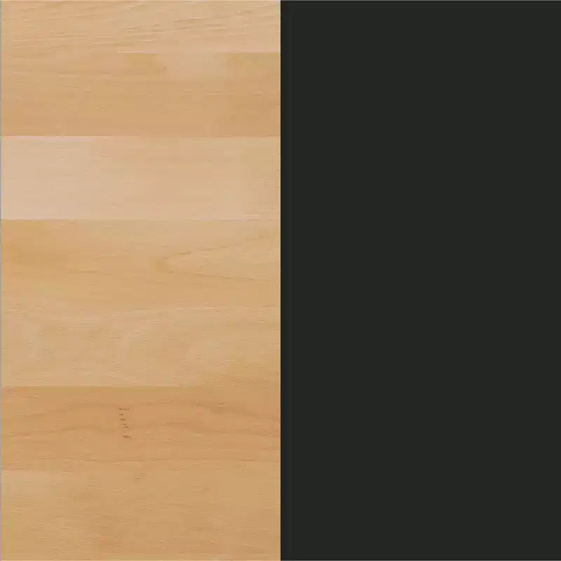 Table de bar brun foncé/naturel avec plateau et pied en X noir, 4 places