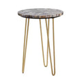 Crestview Collection Round Gold Agate Accent_End Table