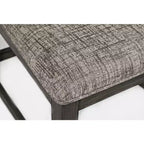 Tabouret de comptoir rembourré anthracite / gris, sans accoudoirs, dossier mi-hauteur, 1 place