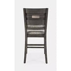 Tabouret de comptoir rembourré anthracite / gris, sans accoudoirs, dossier mi-hauteur, 1 place