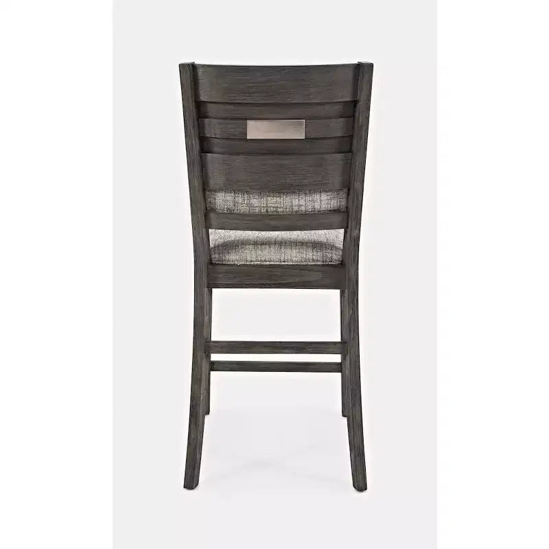 Tabouret de comptoir rembourré anthracite / gris, sans accoudoirs, dossier mi-hauteur, 1 place