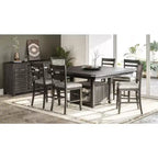 Tabouret de comptoir rembourré anthracite / gris, sans accoudoirs, dossier mi-hauteur, 1 place