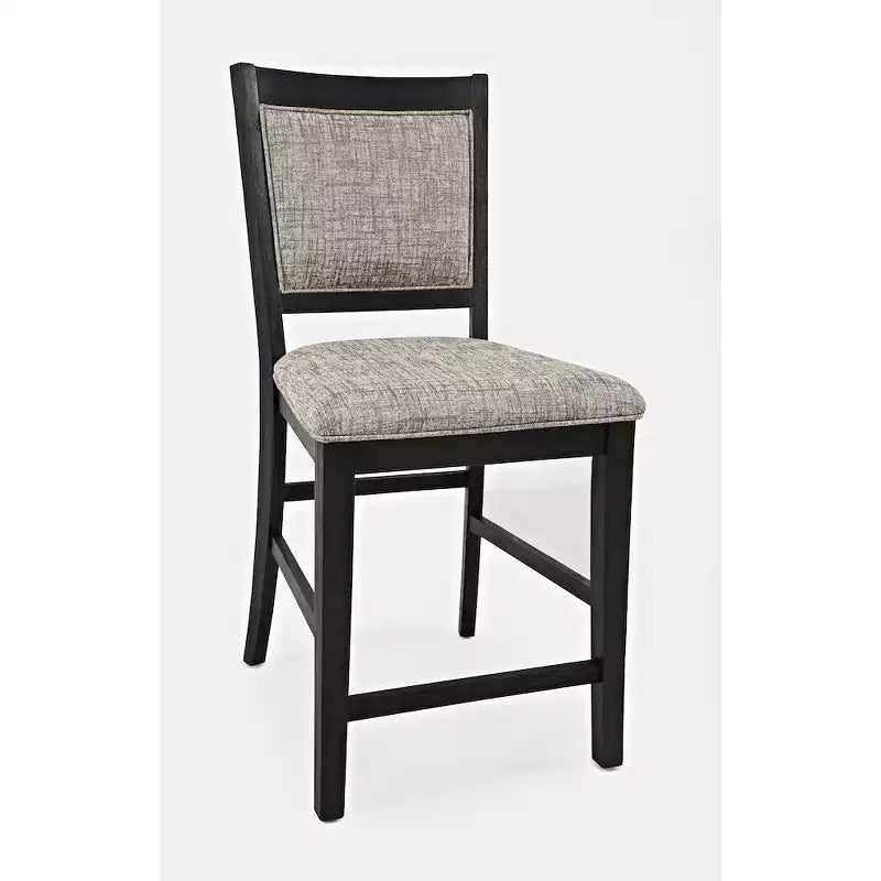 Tabouret de comptoir rembourré anthracite / gris, sans accoudoirs, dossier mi-hauteur, 1 place