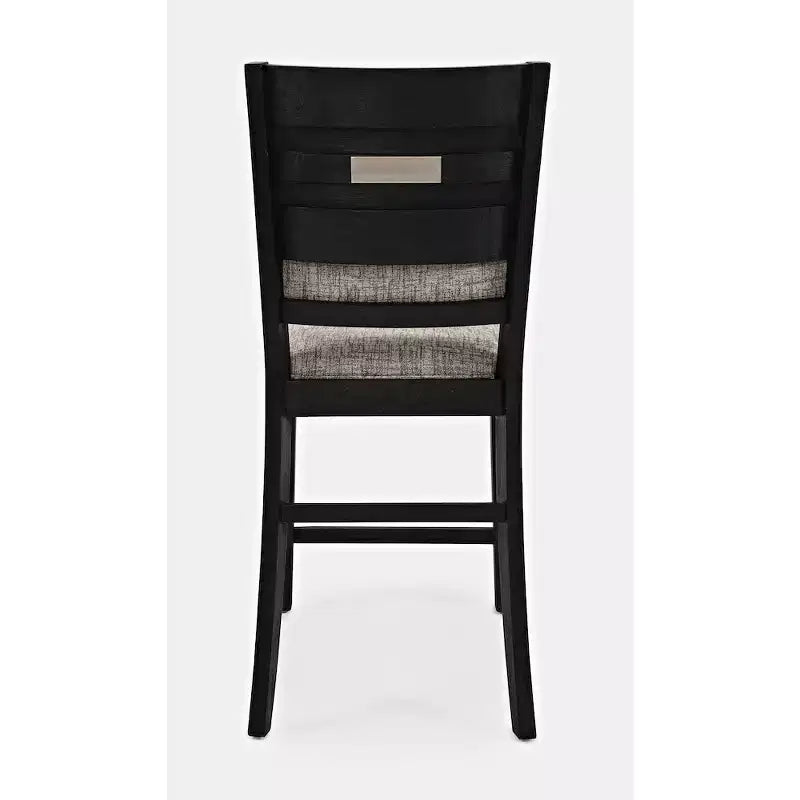 Tabouret de comptoir rembourré anthracite / gris, sans accoudoirs, dossier mi-hauteur, 1 place