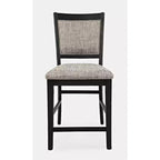 Tabouret de comptoir rembourré anthracite / gris, sans accoudoirs, dossier mi-hauteur, 1 place
