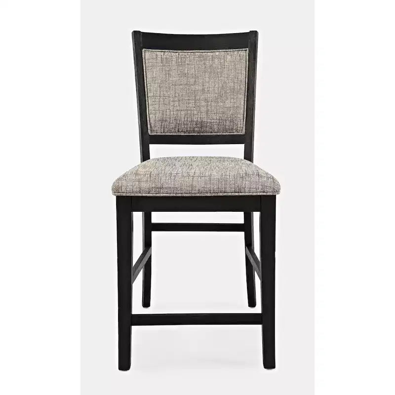Tabouret de comptoir rembourré anthracite / gris, sans accoudoirs, dossier mi-hauteur, 1 place