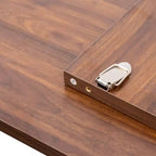 Table à manger rectangulaire extensible en noyer brun, piètement en X, 6 places