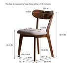 Chaise de salle à manger sans accoudoirs Noyer Naturel, Assise Rembourrée, Piètement en Bois Massif, 1 Place