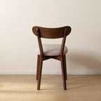 Chaise de salle à manger sans accoudoirs Noyer Naturel, Assise Rembourrée, Piètement en Bois Massif, 1 Place