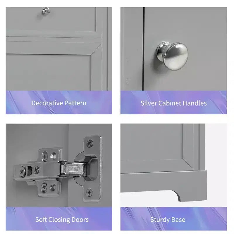 Meuble-lavabo de salle de bain 20 po avec évier, noir/gris, porte à fermeture douce, évier simple, autoportant