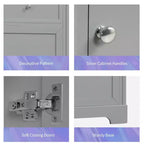 Meuble-lavabo de salle de bain 20 po avec évier, noir/gris, porte à fermeture douce, évier simple, autoportant