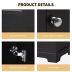 Meuble-lavabo de salle de bain 20 po avec évier, noir/gris, porte à fermeture douce, évier simple, autoportant