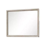 Miroir mural marron chêne, verre biseauté, rectangulaire, 1 personne, 34"H x 45"L