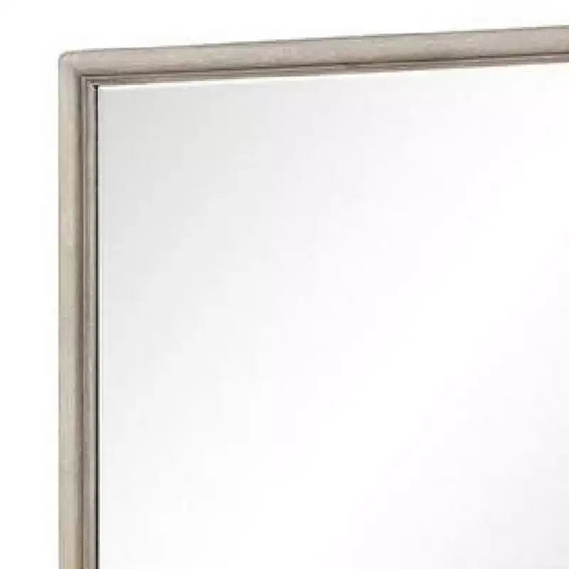 Miroir mural marron chêne, verre biseauté, rectangulaire, 1 personne, 34"H x 45"L