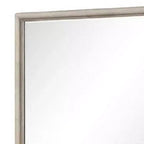 Miroir mural marron chêne, verre biseauté, rectangulaire, 1 personne, 34"H x 45"L