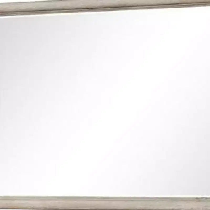 Miroir mural marron chêne, verre biseauté, rectangulaire, 1 personne, 34"H x 45"L