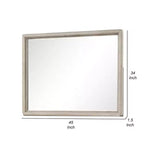 Miroir mural marron chêne, verre biseauté, rectangulaire, 1 personne, 34"H x 45"L