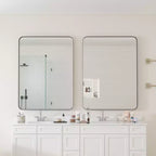 Miroir de salle de bain mural rectangulaire argenté, utilisateur unique