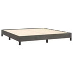 Cadre de lit king size en velours gris foncé – Plateforme, 2 personnes
