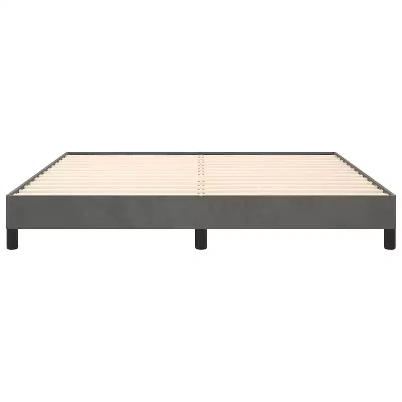 Cadre de lit king size en velours gris foncé – Plateforme, 2 personnes