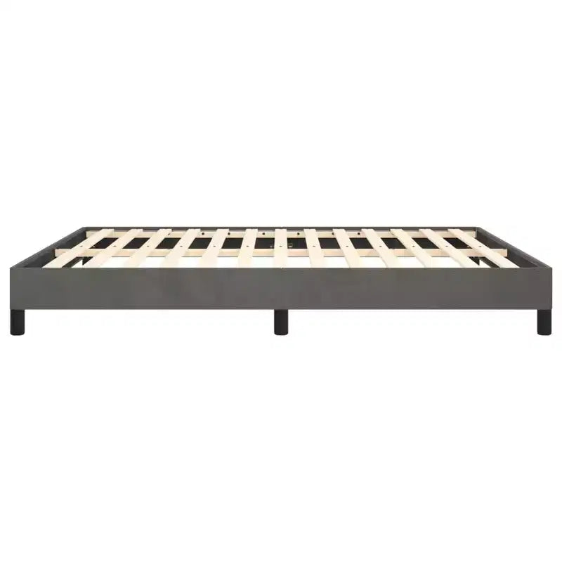 Cadre de lit king size en velours gris foncé – Plateforme, 2 personnes