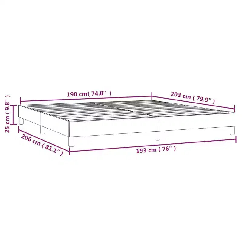 Cadre de lit king size en velours gris foncé – Plateforme, 2 personnes