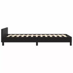 Cadre de lit plateforme en similicuir noir, Lit simple, 1 personne