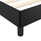 Cadre de lit plateforme en similicuir noir, Lit simple, 1 personne