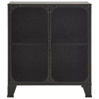 Armoire de rangement industrielle grise/marron rustique avec portes en maille – Lot de 1 ou 2