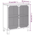 Armoire de rangement industrielle grise/marron rustique avec portes en maille – Lot de 1 ou 2