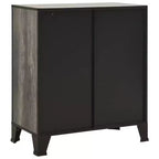 Armoire de rangement industrielle grise/marron rustique avec portes en maille – Lot de 1 ou 2