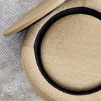 Pouff de rangement rond, repose-pieds et table d'appoint 2-en-1, marron / bleu foncé / jaune foncé / vert / gris clair, individuel