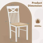 Chaises de salle à manger sans accoudoirs en bois naturel, dossier haut, lot de 2