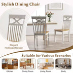 Chaises de salle à manger sans accoudoirs en bois naturel, dossier haut, lot de 2