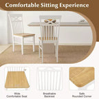 Chaises de salle à manger sans accoudoirs en bois naturel, dossier haut, lot de 2