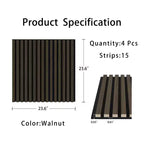Panneau mural acoustique grain de bois beige/noir/marron – Paquet de 4 (chambre 2 personnes)