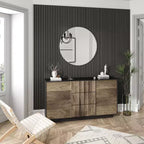 Panneau mural acoustique grain de bois beige/noir/marron – Paquet de 4 (chambre 2 personnes)