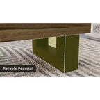 Table basse rectangulaire marron, style tréteau, pour 1 personne