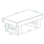 Table basse rectangulaire marron, style tréteau, pour 1 personne